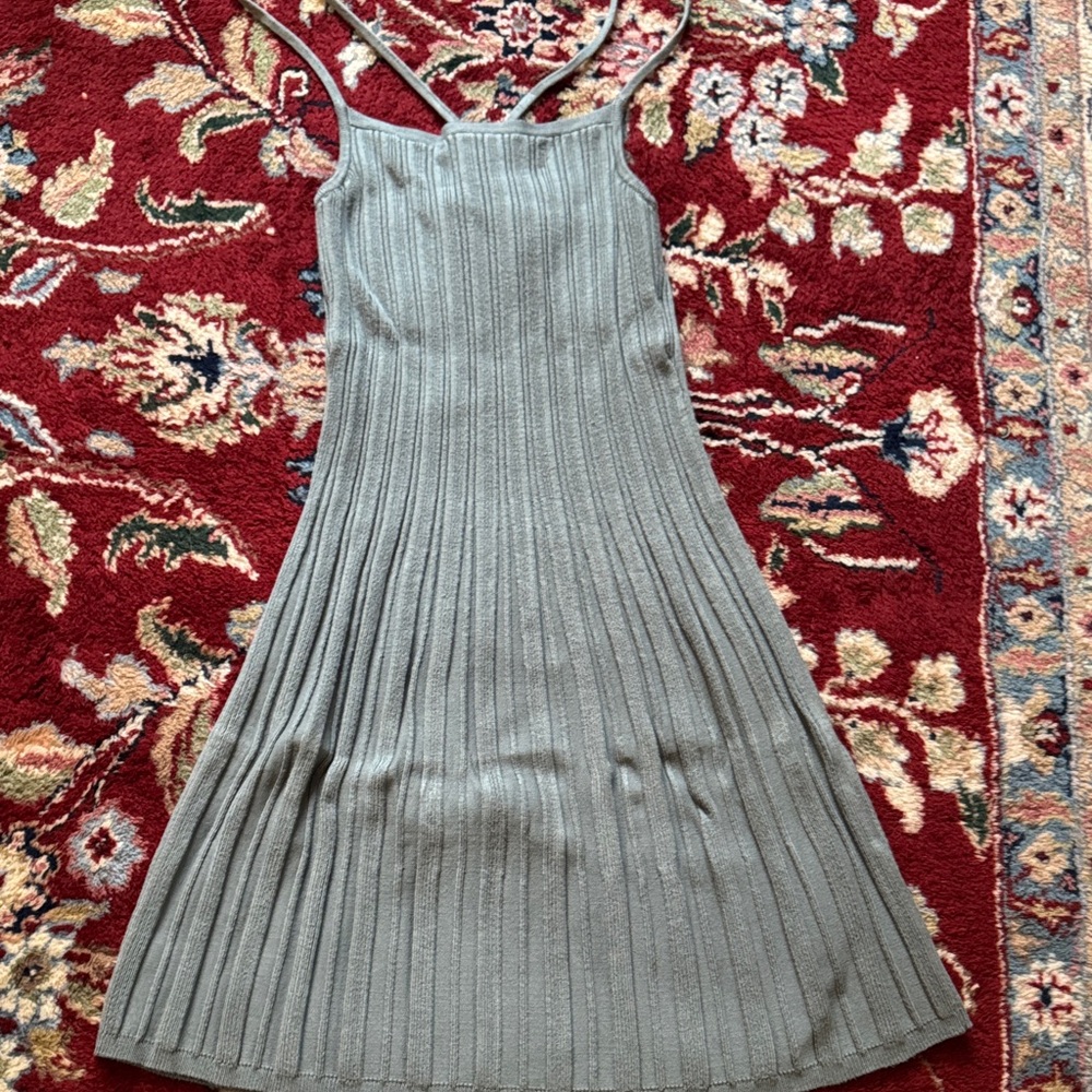 Abercrombie & Fitch Gray Ribbed Midi Dress